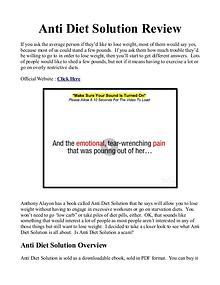 Anti Diet Solution PDF / Book Free Download
