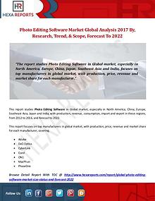 Global Photo Editing Software Market Analysis 2017