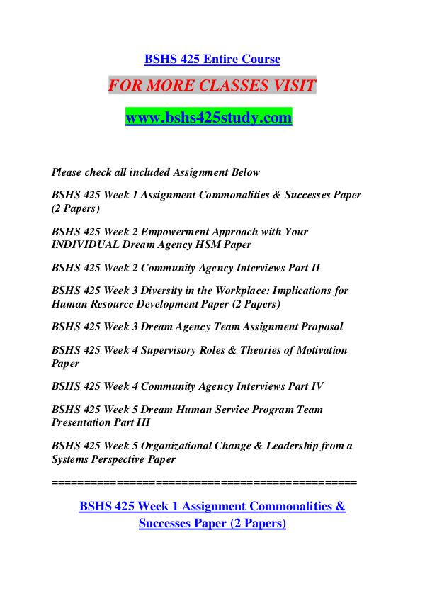 BSHS 425 STUDY Keep Learning /bshs425study.com BSHS 425 STUDY Keep Learning /bshs425study.com