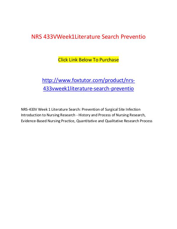 NRS 433V Week1Literature Search Preventio NRS 433V Week1Literature Search Preventio