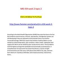 NRS 434 week 2 topic 2