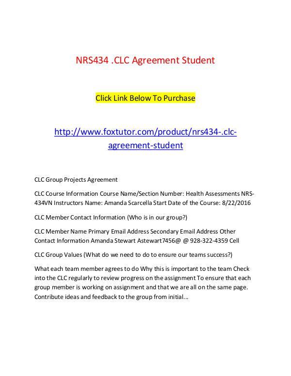 NRS434.CLC Agreement Student NRS434.CLC Agreement Student