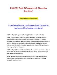 NRS 437V Topic 3 (Assignment & Discussion Questions)