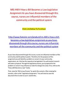NRS 440 V How a Bill Becomes a Law Legislative Assignment As you have