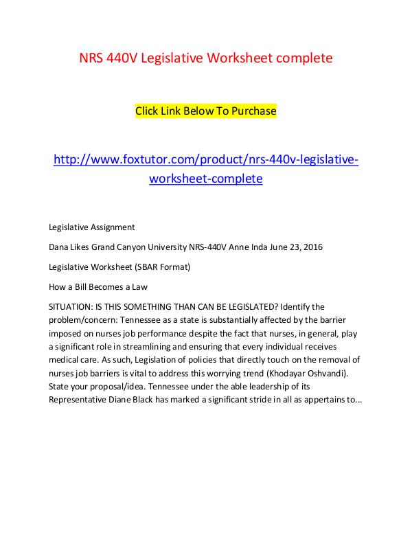 NRS 440V Legislative Worksheet complete NRS 440V Legislative Worksheet complete