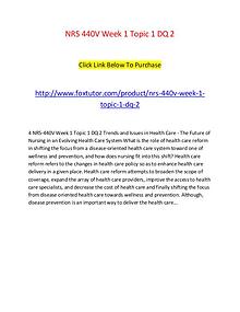 NRS 440V Week 1 Topic 1 DQ 2