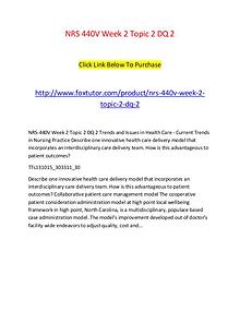 NRS 440V Week 2 Topic 2 DQ 2