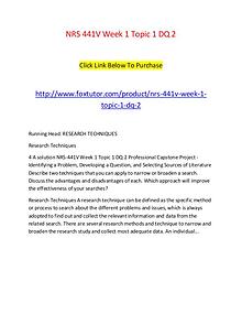 NRS 441V Week 1 Topic 1 DQ 2