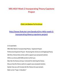 NRS 441V Week 2 Incorporating Theory Capstone Project (2)
