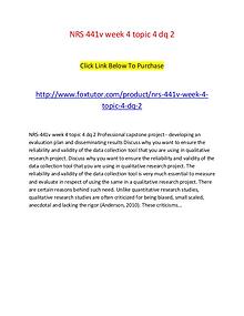 NRS 441v week 4 topic 4 dq 2