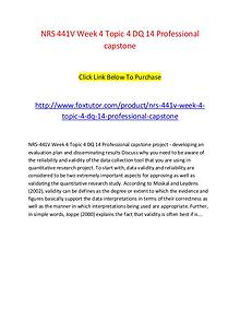 NRS 441V Week 4 Topic 4 DQ 14 Professional capstone