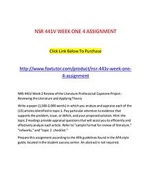 NSR 441V WEEK ONE 4 ASSIGNMENT