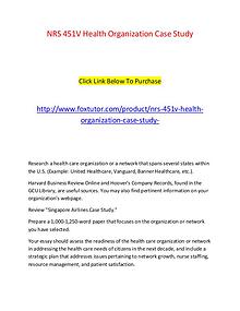 NRS 451V Health Organization Case Study