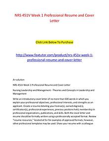 NRS 451V Week 1 Professional Resume and Cover Letter (2)