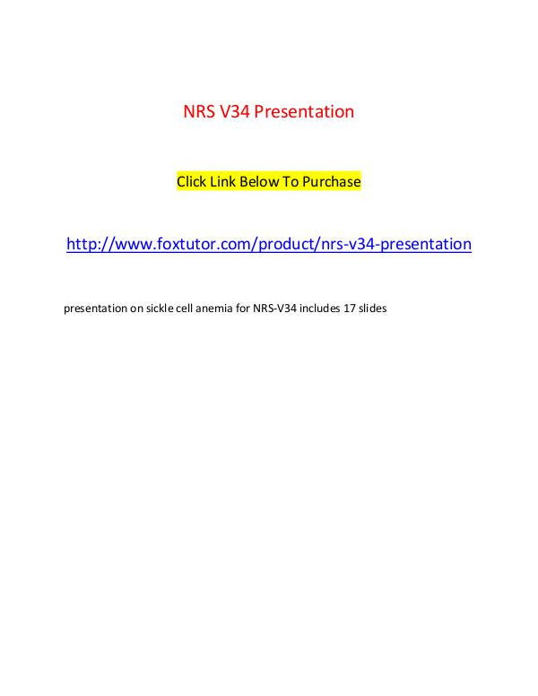 NRS V34 Presentation NRS V34 Presentation