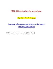NRSG 434 movie character presentation