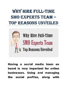 Why Hire Full-Time SMO Experts Team – Top Reasons Unveiled