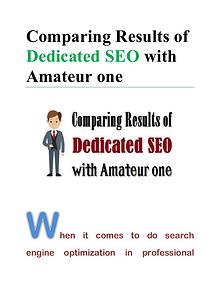Comparing Results of Dedicated SEO with Amateur one