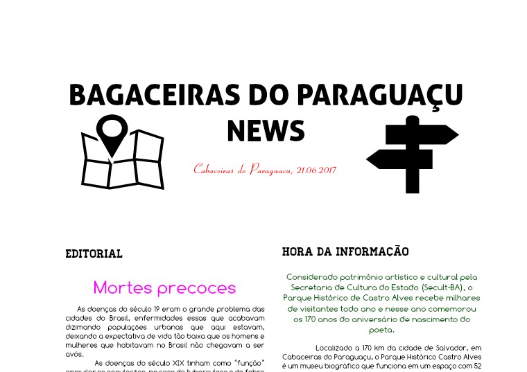 JORNAL BAGACEIRAS DO PARAGUAÇU JORNAL