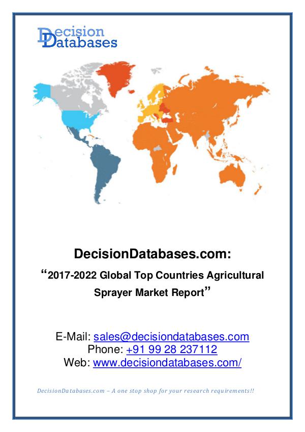 Market Report Global Agricultural Sprayer Market Report 2017