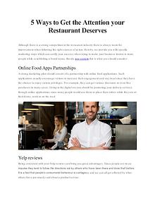 5 Smart Steps to Improve your Restaurant Business