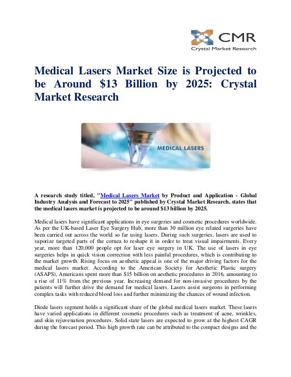 Market Research Reports- Consulting Analysis Crystal Market Research Medical Lasers Market