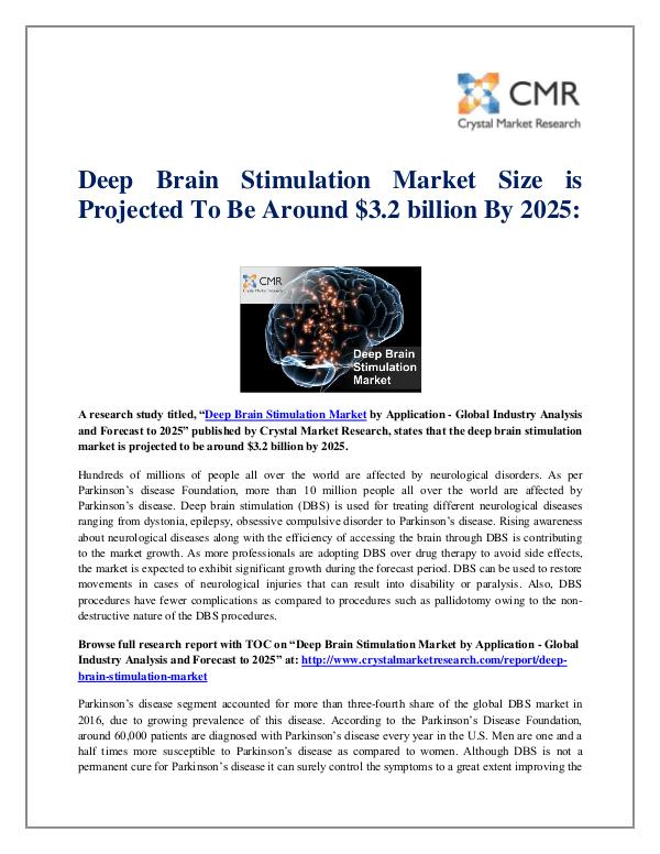 Market Research Reports- Consulting Analysis Crystal Market Research Deep Brain Stimulation Market
