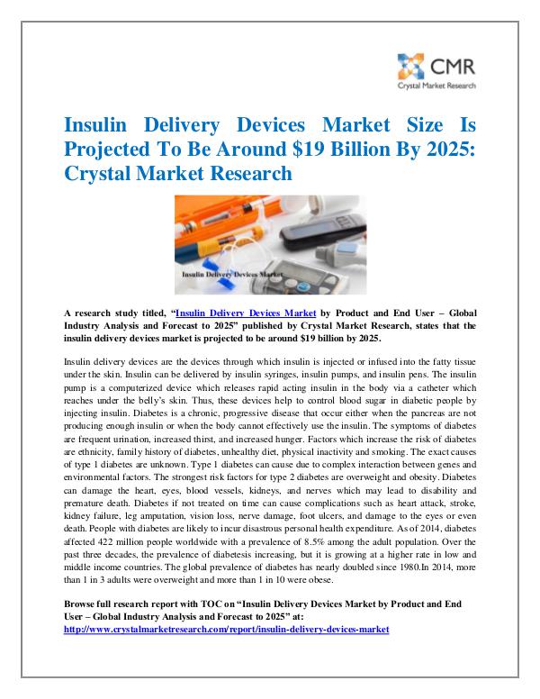 Insulin Delivery Devices Market by Product and End