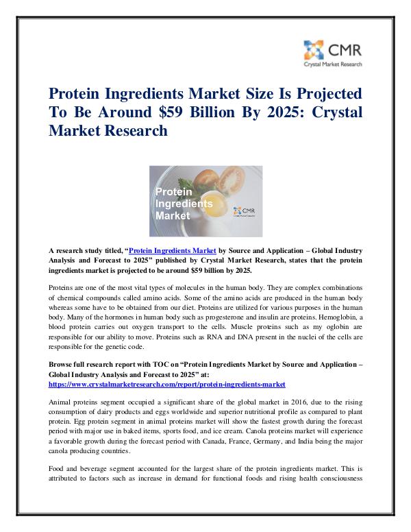 Market Research Reports- Consulting Analysis Crystal Market Research Protein Ingredients Market