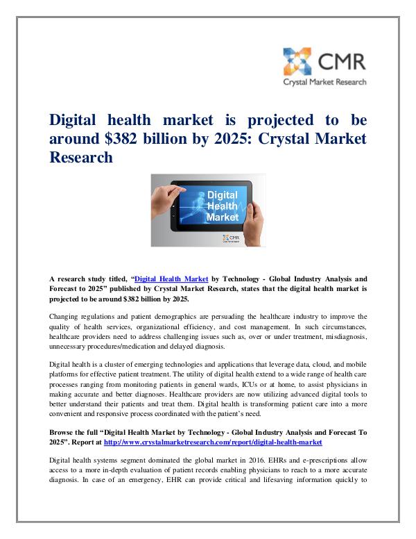 Market Research Reports- Consulting Analysis Crystal Market Research Digital Health Market