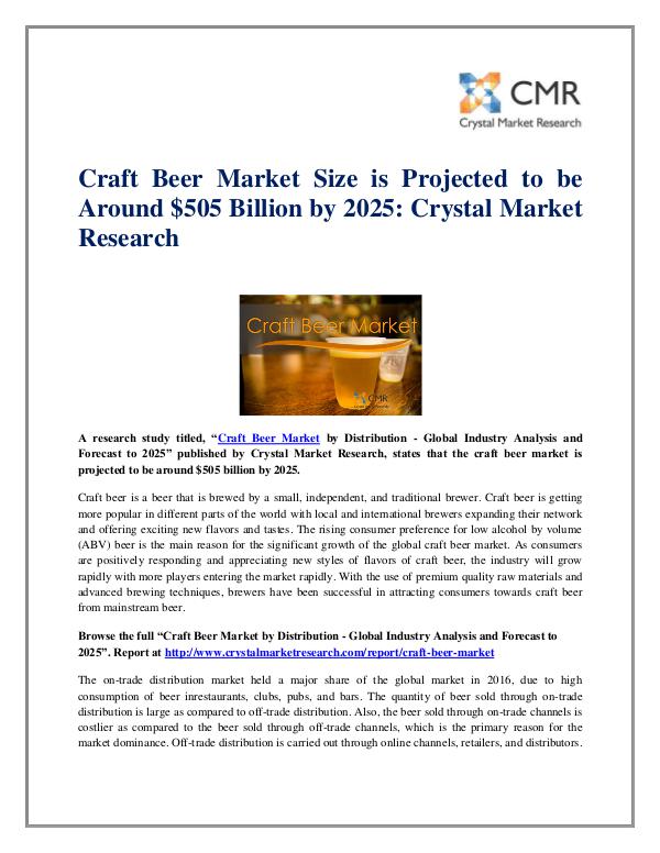 Market Research Reports- Consulting Analysis Crystal Market Research Craft Beer Market