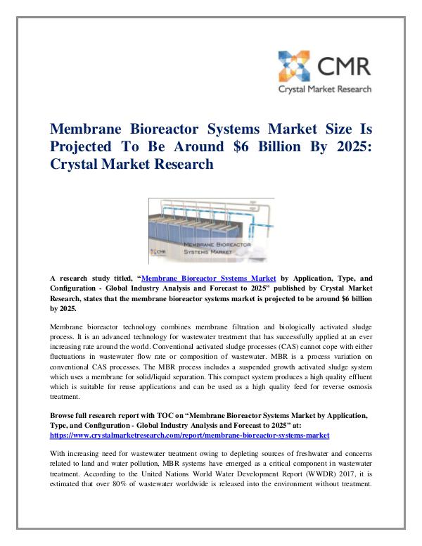 Membrane Bioreactor Systems Market