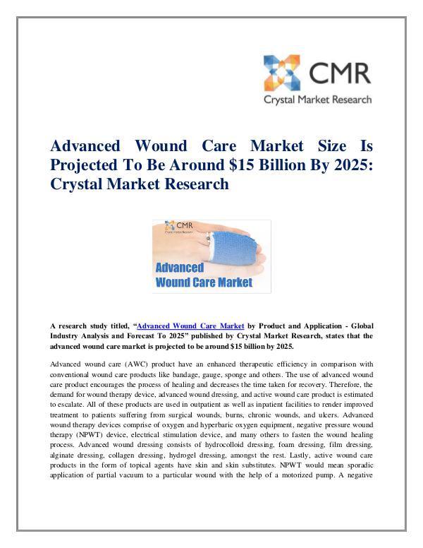 Market Research Reports- Consulting Analysis Crystal Market Research Advanced Wound Care Market
