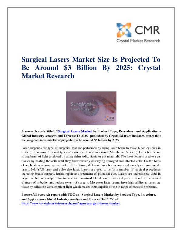 Market Research Reports- Consulting Analysis Crystal Market Research Surgical Lasers Market