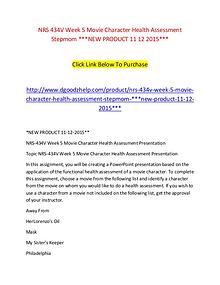 NRS 434V Week 5 Movie Character Health Assessment Stepmom NEW PRODUCT