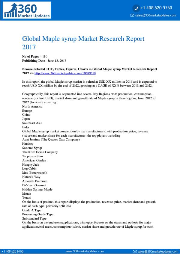 Global-Maple-syrup-Market-Research-Report-2017