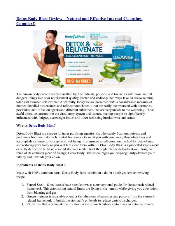 Detox Body Blast Review – Natural and Effective In