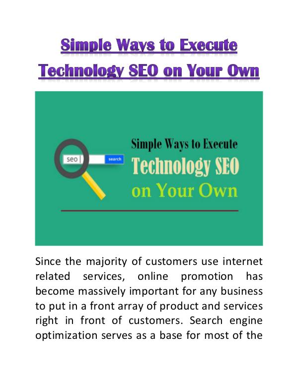Simple Ways to Execute Technology SEO on Your Own