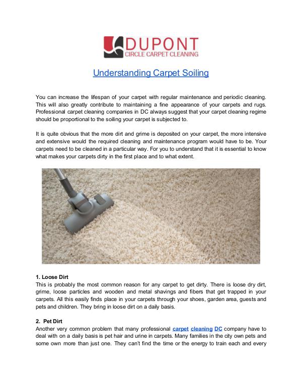 Benefits of Professional Carpet Cleaning Service in DC Understanding Carpet Soiling