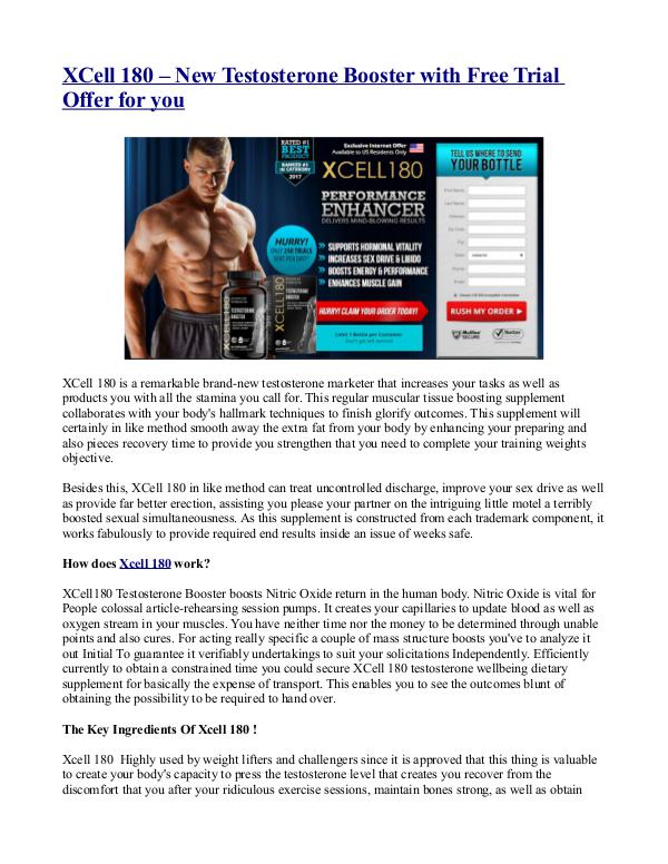 XCell 180 – New Testosterone Booster with Free Tri