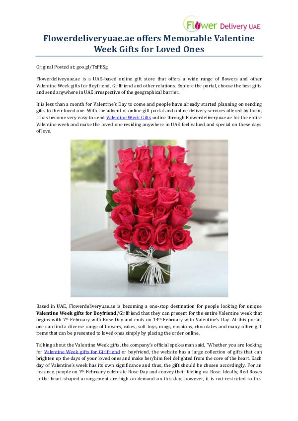 Flowerdeliveryuae.ae offers Memorable Valentine We
