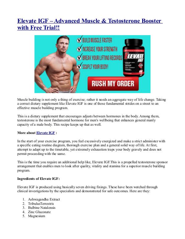 Elevate IGF – Advanced Muscle & Testosterone Booster with Free Trial! Elevate IGF – Advanced Muscle & Testosterone Boost