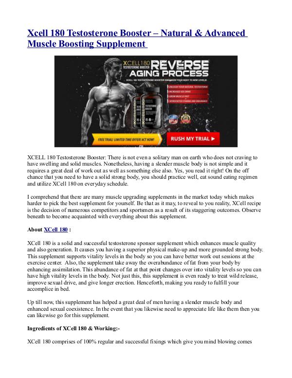 Xcell 180 Testosterone Booster – Natural & Advanced Muscle Boosting S Xcell 180 Testosterone Booster – Natural & Advance