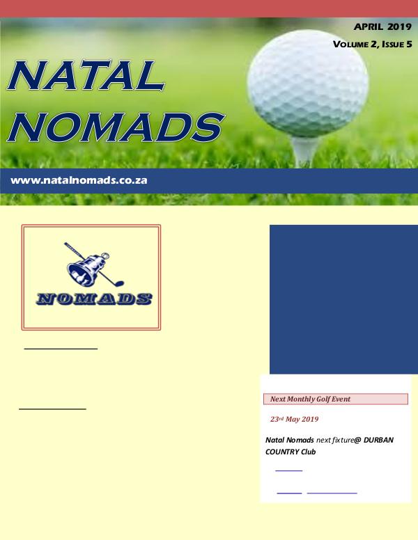 NATAL NOMADS Golf Club Monthly issue Newsletter Zimbali Golf Club  Volume 2  Issue 5  2