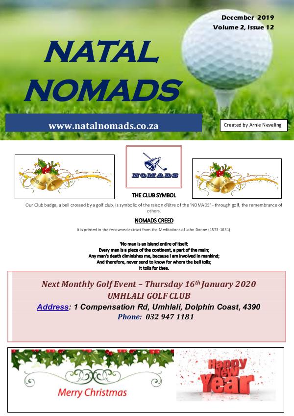 NATAL NOMADS Golf Club Monthly issue Nomads Newsletter Beachwood Golf Club Volume 2 Iss