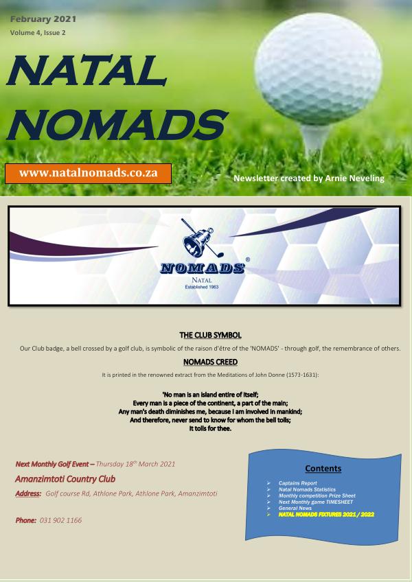 Natal Nomads Golf Newsletter February 2021