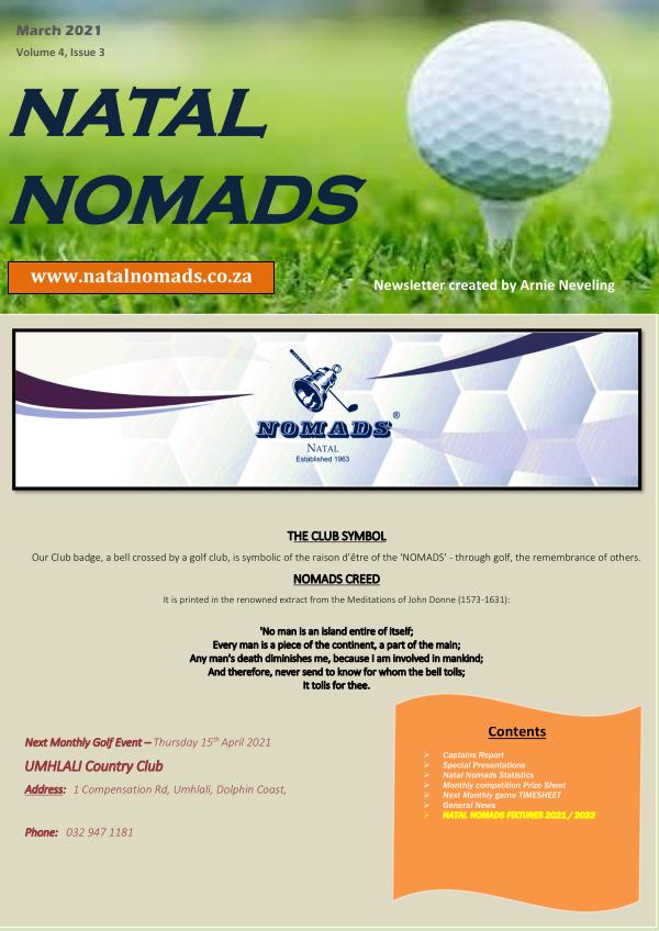 Natal Nomads Golf Newsletter March 2021