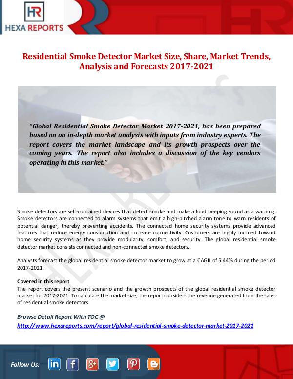 Hexa Reports Residential Smoke Detector Market