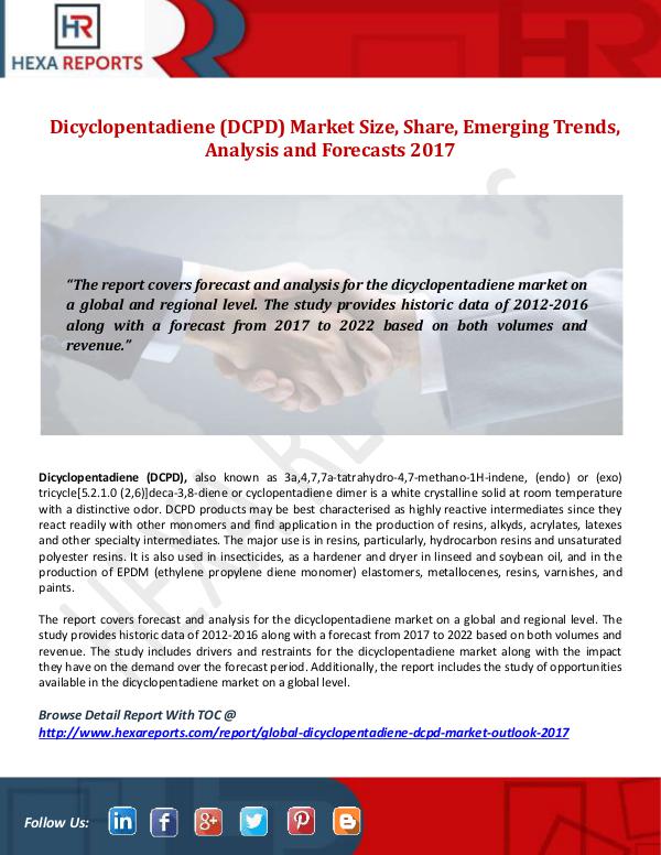 Hexa Reports Dicyclopentadiene (DCPD) Market
