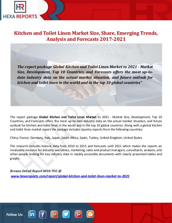 Hexa Reports Kitchen and Toilet Linen Market